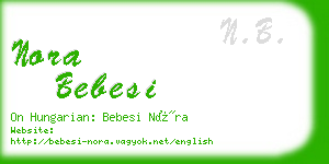 nora bebesi business card